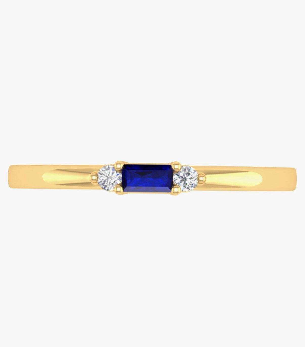 The “Lusso” 0.12CT blue sapphire and diamond 10k gold