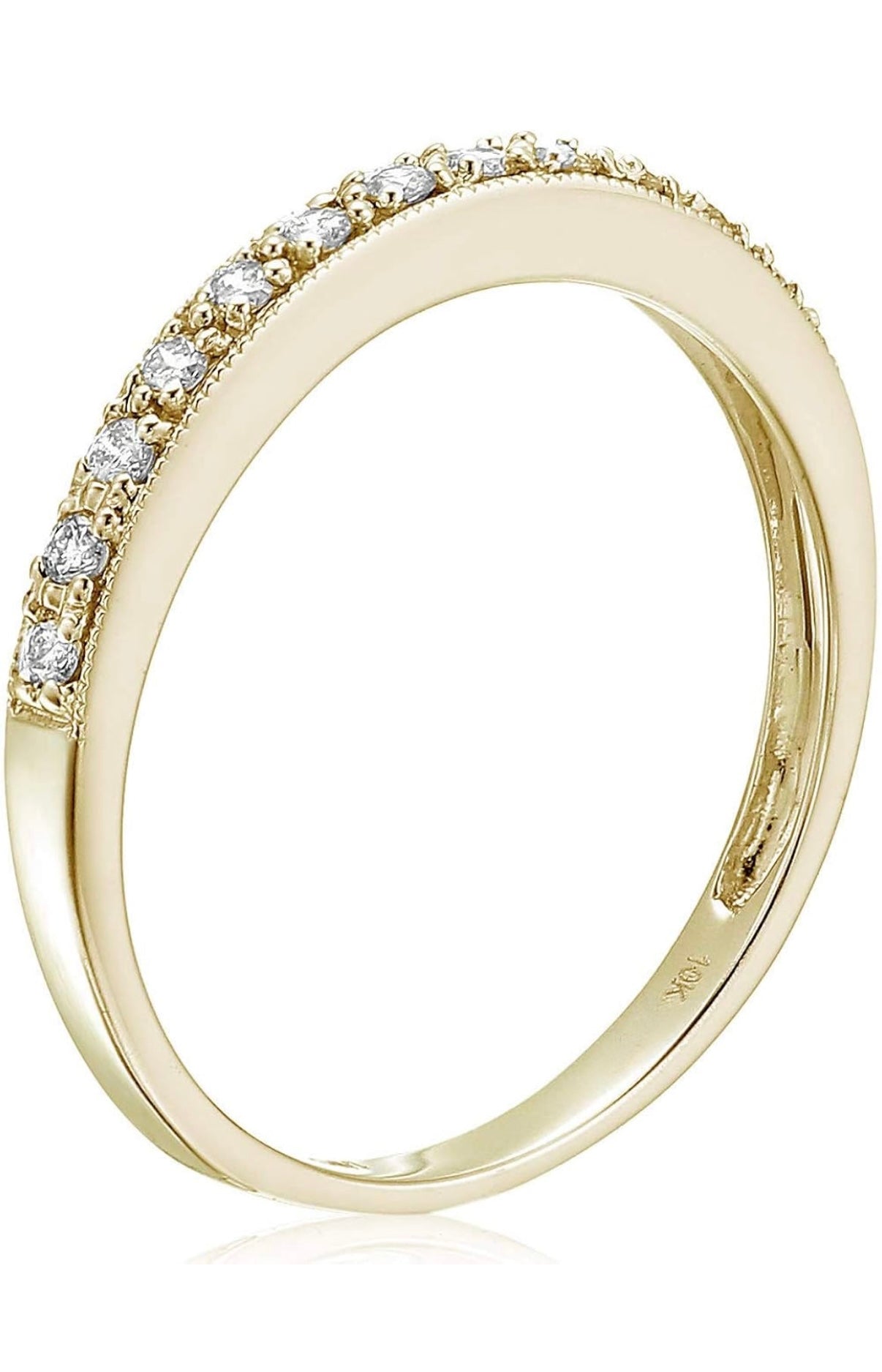 Vaows Protettrice 10k Gold Natural Diamonds Wedding Band