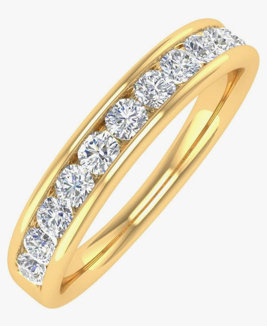 Vaows Riuscito 14k Gold Natural Diamond Anniversary Ring