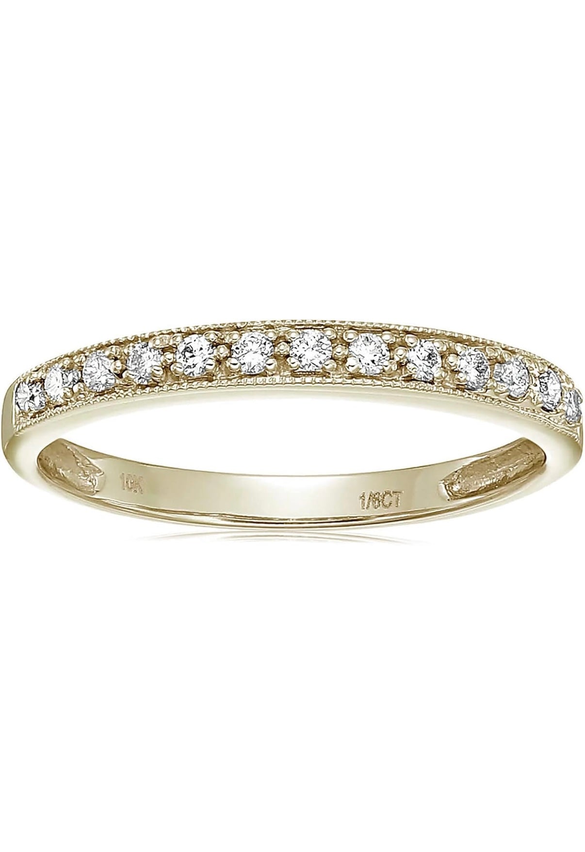 Vaows Protettrice 10k Gold Natural Diamonds Wedding Band