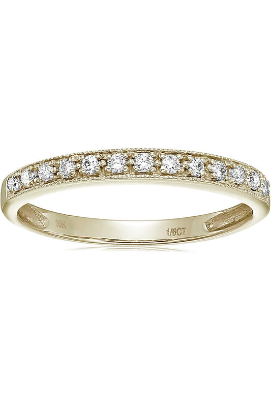 Vaows Protettrice 10k Gold Natural Diamonds Wedding Band