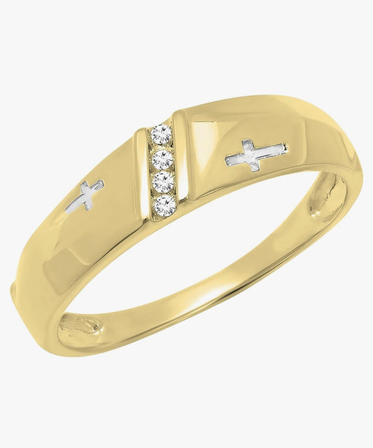 Prescelto Ring 10k Gold Natural Diamonds Vaows Galleria