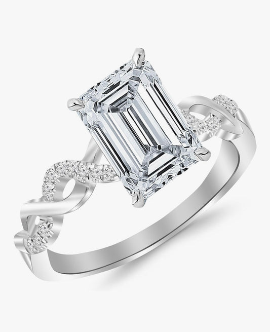 Affilata White Diamond Engagement Ring Natural Certification